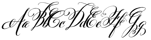 Free Belluccia font Glyphs