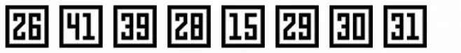 Numbers Style Three-Square Positive